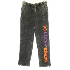 ゲス GUESS 19AW GUESSx88RISING GUE88RISING スウェットパンツ ジョガー 裏起毛 コットン ブリーチ加工 まだら染め模様 ロゴ プリント L 黒 ブラック ボトムスのサムネイル