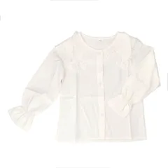 ☆ タイプG ☆ 120cm ☆ キッズブラウス レース 長袖シャツ gktops4116 キッズ ブラウス 女の子 シャツ 白 長袖 白シャツ フォーマル 入園式 卒園式 入学式 卒業式 レース 袖 フリル 発表会 結婚式 パーティ お呼ばれ