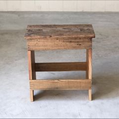 昭和レトロ ミシン椅子 収納付き 木製 スツール 古道具 アンティーク