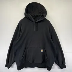 古着 カーハート Carhartt パーカー スウェット プルオーバー ワンポイントロゴ フーディ 大きいサイズ XXL  ブラック メンズ