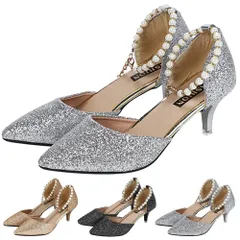 キッソス（ＫＩＳＳＯＳ） レディース ヒール パンプス 6cm ストラップ ベルト おしゃれ パーティー 結婚式 二次会 お呼ばれ (シルバー, 23.5cm（37）) [シルバー] [23.5 cm E]