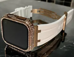アップルウォッチシームレスラバーバンドベルトAppleWatch キラキラ快速反応画面保護付カバーケース 112