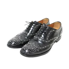 Churchs チャーチ シューズ ブラック 黒 サイズ:38 1/2(25.5cm) / バードウッド メット ウィングチップ レースアップ シューズ / Burwood Met. / ドレスシューズ メタルスタッズ レザー【レディース】【中古】