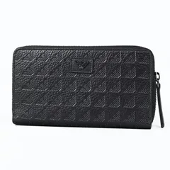 アルマーニ　長財布　ラウンド　新品未使用　ブラックレザー アルマーニ 長財布 ラウンド ブラックレザー 新品未使用 - メルカリ