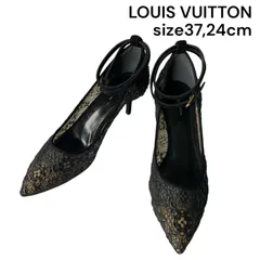 ●美品 ルイヴィトン LOUIS VUITTON パンプス ハイヒール レース モノグラム 37、24cm レディース 5D767