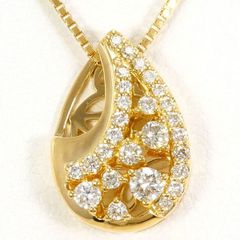 K18YG　ネックレス　necklace　ダイヤ　0.22　総重量約2.8g　約45cm