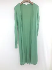 ◇ Bou Jeloud サイドスリット レーヨン 長袖 ロング ニット カーディガン サイズＦ グリーン系 レディース P  【1307150002106】