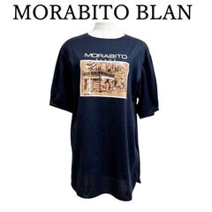 MORABITO BLAN モラビトブラン　レディース　ロング丈　Tシャツ　5分袖　　ネイビー　38号　9号