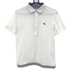 ★特価★キャロウェイ 半袖ポロシャツ 白×ライトグレー パイル地 ロゴ刺しゅう メンズ M ゴルフウェア Callaway