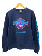 FRUIT OF THE LOOM (フルーツオブザルーム) ヴィンテージ Hard Rock CAFE LOS ANGELES ハードロック カフェ ロサンゼルス リプリント スエット トレーナー L ネイビー メンズ/025