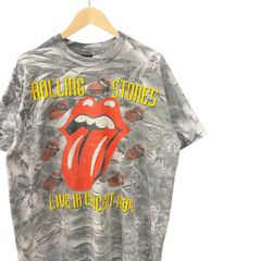 90s ビンテージ ROLLING STONES 両面プリント バンド Tシャツ XL グレー タイダイ 90年代 ローリングストーンズ バンT ロックT