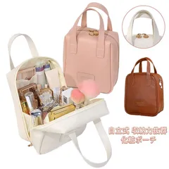 化粧ポーチ ポーチ メイクポーチ 小物入れ 大容量 コスメポーチ 可愛い 小さい ポーチ 化粧バッグ トラベルポーチ 大きめ かわいい おしゃれ コンパクト 持ち運び 縦型 仕切り ポケット 収納 自#kaka1859