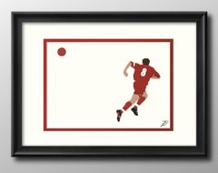 13625 ポスター アート おしゃれ 絵画 インテリア スティーヴン ジェラード サッカー モダン A3サイズ 北欧 イラスト マット紙 艶消し アートパネル 額 フレーム デザイン 壁掛け