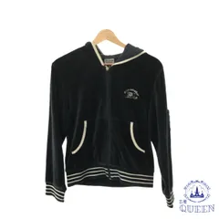 ☆美品☆ St.Christopher セントクリストファー パーカー リブ フルジップ ロゴ フーディ 長袖 レディース ブラック ホワイト M 901-5810 送料無料 古着