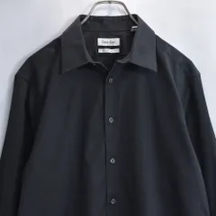 00s〜 Calvin Klein カルバンクライン コットン　ドレスシャツ 長袖 無地 non ironヴィンテージ slim fit ブラック ビンテージ USA アメリカ古着 メンズ Mサイズ相当