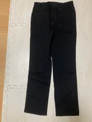 【美品】ユニクロ　スリム&ストレート　黒デニム　ユニクロジーンズ　ウエスト72cm