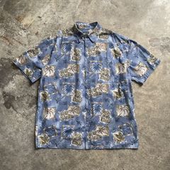 古着 St Johns Bay セントジョンズベイ 総柄シャツ アロハシャツ　オールド アメカジ メンズ レディース ビンテージ 商品番号040