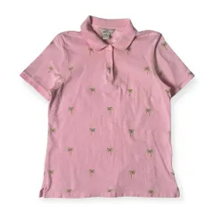 Brooks Brothers 346 ブルックスブラザーズ ヤシの木 鹿の子 半袖 ポロシャツ M/ピンク レディース