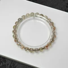 上級 EU製 ★ゴールドスーパーセブン★パワーストーン ブレスレット 天然石 原石 綺麗 お守り ギフト 6.8-7.2mm ZB8200