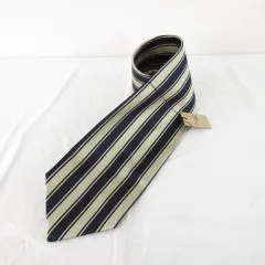 コムサデモードメン COMME CA DU MODE MEN シルクネクタイ ストライプ ベージュ 紺 *A233