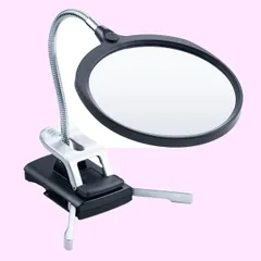 Size:レンズ径13cm/充電式 サンワダイレクト 拡大鏡 スタンドルーペ アクリル ライト付き クリップ 手芸 プラモデル はんだ付け レンズ径13cm 拡大率2倍 充電式 400-LPE020