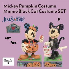 ディズニー ミッキー パンプキン ミニー ブラックキャット セット ハロウィン 飾り フィギュア ジムショア Mickey Pumpkin Costume Minnie Black Cat Costume JIM SHORE 正規輸入品 置物 インテリア