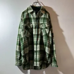 70s-80s vintage JCPenney グリーンカラー BDシャツ L