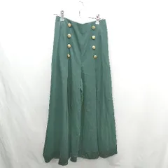 ◇ ⊇ axes femme アクシーズファム 後ろウエストゴム ワイドパンツ サイズM グリーン レディース E  【1501230047678】