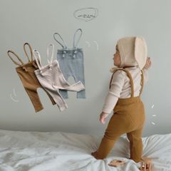 プチプラ!!SNSでも大人気!!サスペンダー付きリブレギンス♡