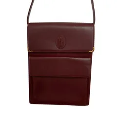 良品 80’S must de cartier マストドゥカルティエ ヴィンテージ レザー ショルダーバッグ サコッシュ ボルドー レディース 古着 中古 USED
