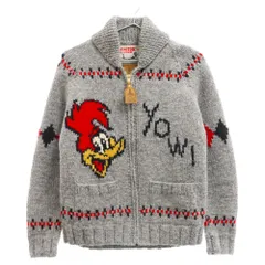 HYSTERIC GLAMOUR (ヒステリックグラマー) ×WOODY WOODPECKER ジップアップカウチンニットセーター 0253ND11 ウッディーウッドペッカー グレーのサムネイル