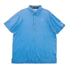 サイズ：LL LE COQ GOLF ルコックゴルフ  半袖ポロシャツ ボタンダウン ドット柄 ブルー系 [240101502447] ゴルフウェア メンズ ストスト