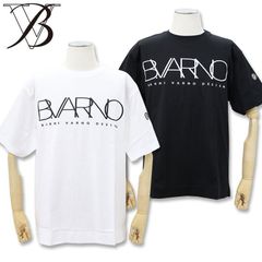 バーニヴァーノ ギザンティ シルケット 天竺 ロゴ プリント Tシャツ LLサイズ ホワイト ブラック BARNI VARNO BSS-OTH5239 春夏 25SS