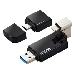【新品未使用】【未開梱】 エレコム　ELECOM　USBメモリ 256GB USB3.2(Gen1) 3in1 MFI認証　MF-LGU3B256GBK