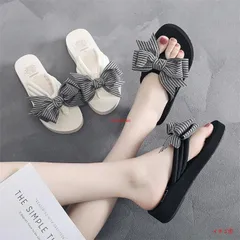 トングサンダル ビーチサンダル レディース 厚底 サンダル ヒール6cm 歩きやすい リボン 海 痛くない 女の子 レジャー用 ビーサン 女性用 sq お買い得