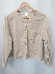 ◇ ⊇ CIAOPANIC チャオパニック コーデュロイ ノーカラー 長袖 ジャケット サイズF ベージュ レディース E  【1409250035135】