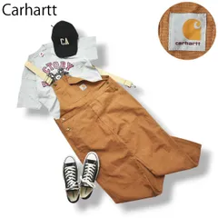 カーハート Carhartt WIP ダック コットン オーバーオール サロペット L ブラウン ルーズ ビッグシルエット オーバーサイズ ストリート アメリカン カジュアル ワークウェア メンズ