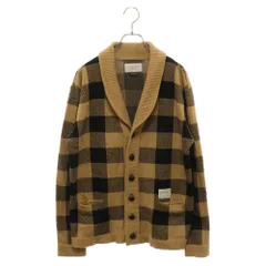 NEIGHBORHOOD (ネイバーフッド) 12AW OLD POINT.BUFF /WN-CARDIGAN 122MANH-KNM02 チェック柄ショールカラーニットカーディガン ベージュのサムネイル