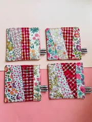 ハンドメイド　パッチワークコースター　リバティタナローン　4枚セット　布コースター