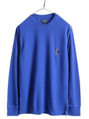 【お得なクーポン配布中!】 ポロ ラルフローレン ポロベア 刺繍 サーマル 切替 長袖 Tシャツ M 青