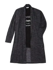 コーディガン 大きいサイズ メンズ Tシャツ アンサンブル カーディガン ２枚組 薄手 ボタンレス C061029-02 ブラック杢×ブラック