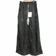 リックオウエンス Rick Owens タグ付 23SS LIDO BELA LONG PANTS ワイドベラロングパンツ ゴムウエスト スナップボタン 総柄 イタリア製 黒 ブラック×グレー パール 48 約L~XLサイズ RU01C4366-JP1のサムネイル