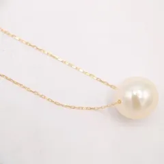 【新品仕上済】1P 真珠/パール ネックレス K18YG-1.4g Φ8.9 シンプル イエローゴールド
