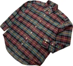 POLO RALPH LAUREN ☆ ポロラルフローレン チェック レッド グレー ボタンダウン シャツ 長袖 M 秋冬 アメカジ 大人カジュアル 古着■C386