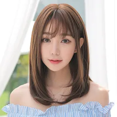 新品 ウィッグ 自然 ボブ フルウィッグ ミディアム セミロング つけ毛 ハイライト メッシュ カール ワンカール かつら 女性 kkkusu