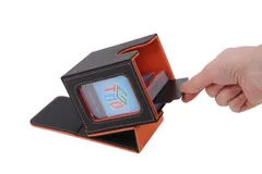 【在庫セール】セパレーター 2個付き トップローダー1個 ポケモンカードゲームなど全てのカードゲーム対応 遊戯王 三重スリーブ対応 (ブラック＆オレンジ 二重 縦入れ 100枚 縦長(100＋）) ローダーでデッキ内容が一目でわかる デッキケースLook お