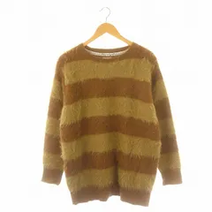 ナンバーナイン NUMBER (N)INE フェザーファー ヤーンニット セーター 長袖 プルオーバー 1 S 茶 ブラウン ベージュ /YQ ■OS ■SHのサムネイル