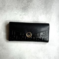 FENDI フェンディ F is FENDI / エフイズエンボスコンチネンタルウォレット 長財布 ズッカエンボスレザー ブラック ゴールド ZUCCA 8M0251