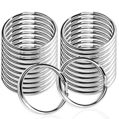 【人気商品】20個 二重リング リング 直径25mm ホルダー 金属製リング ステンレス キー 二重カン 丸型 リング金具 アクセサリーパーツ キーリング 接続金具