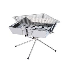 焚火台 1台2役 焚き火台 バーベキューコンロ BBQ 薪 ソロ キャンプ アウトドア SouthLight コンパクト 簡単組立 耐荷重20kgまで 初心者 持ち運び 携行便利 収納袋付属 sl-fht02